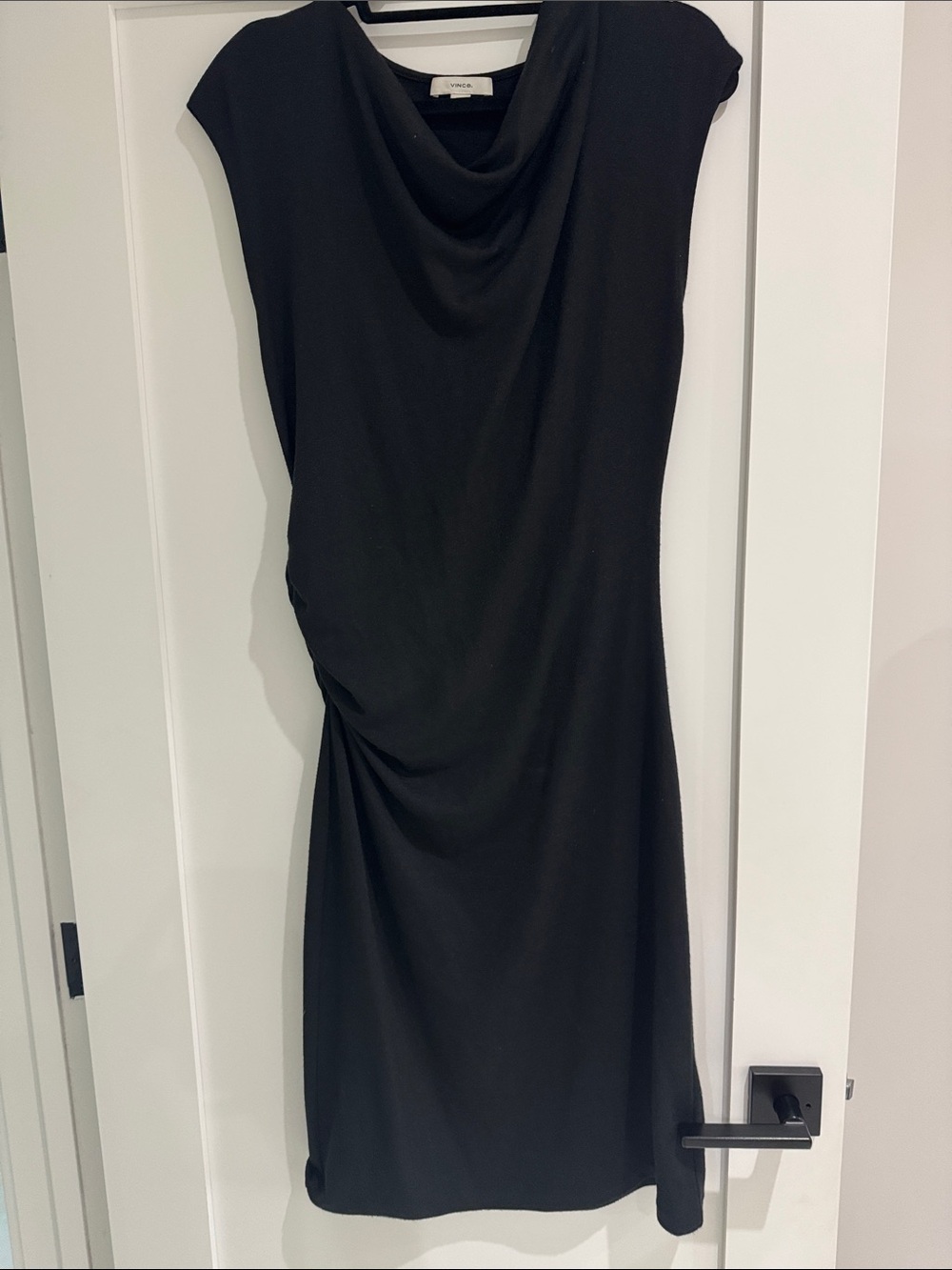 Vince Black Cowl Neck Midi Dress
